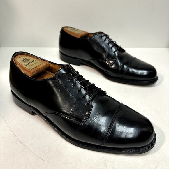 VERY GOOD Rancourt & Co. x Cole Haan Cap Toe Derby Black Calf Made Maine USA 10 - Picture 4 of 12